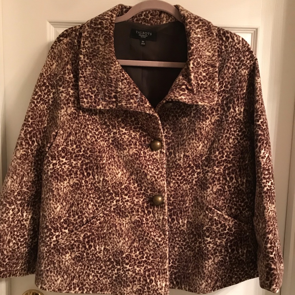 Petite Talbots Animal Print Topper